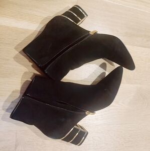 Steve Madden velvet booties with embellished heel